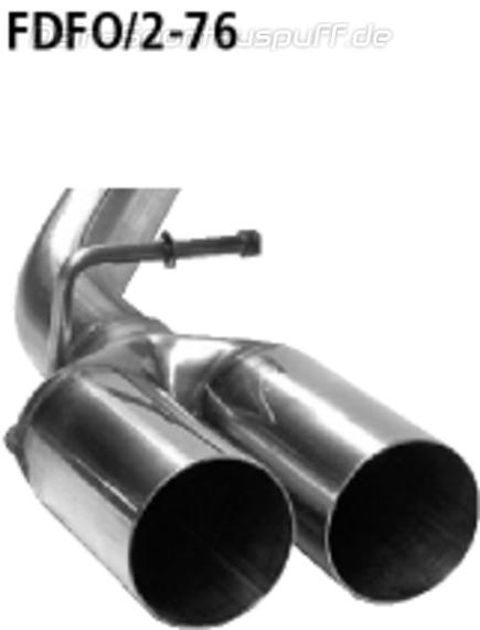 Bastuck Edelstahl Endrohrbogen Ford C-Max ab Bj.03 Diesel mit DPF 2x76mm rund scharf gerade ohne Absorber