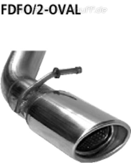 Bastuck Edelstahl Endrohrbogen Ford C-Max ab Bj.03 Diesel mit DPF 120x80mm oval eingerollt abgeschrägt mit Absorber