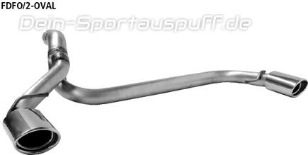 Bastuck Edelstahl Duplex Endrohrgeweih Ford C-Max ab Bj.03 Diesel mit DPF je 120x80mm oval eingerollt abgeschrägt ohne Absorber