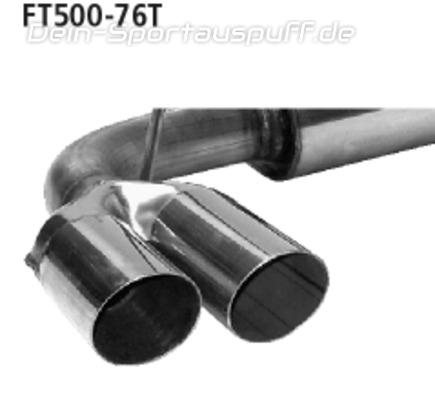 Bastuck Edelstahl Sportauspuff Ford KA II Typ RU8 ab Bj.09 2x76mm rund scharf abgeschrägt ohne Absorber