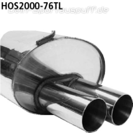 Bastuck Edelstahl Sportauspuff links (für Duplex Anlagen) Honda S2000 2x76mm rund scharf abgeschrägt ohne Absorber