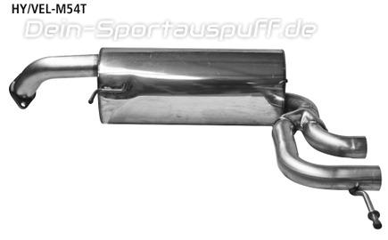 Bastuck Edelstahl Sportauspuff Mittig Hyundai Veloster 1.6l