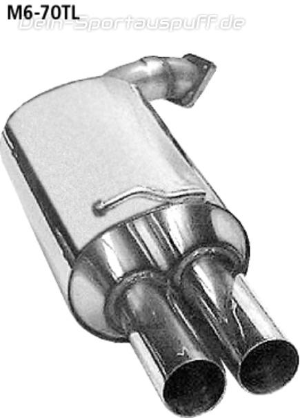 Bastuck Edelstahl Sportauspuff links (für Duplex Anlagen) Mazda 6 2x70mm rund scharf abgeschrägt ohne Absorber