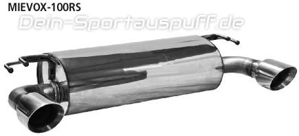 Bastuck Edelstahl Sportauspuff Mitsubishi Lancer Evo X 100mm rund scharf abgeschrägt mit Absorber