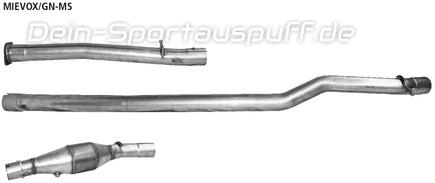 Bastuck Edelstahl Racinganlage inkl. Kat Mitsubishi Lancer Evo X Gruppe N Motorsportanlage 65mm rund scharf gerade ohne Absorber