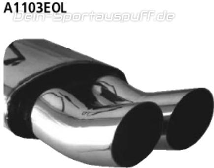 Bastuck Edelstahl Sportauspuff Opel Astra F Caravan 2x76mm DTM rund eingerollt gerade ohne Absorber