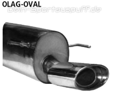 Bastuck Edelstahl Sportauspuff Opel Astra G Schrägheck 153x95mm oval eingerollt gerade mit Absorber