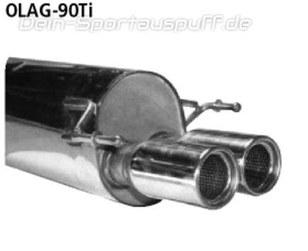 Bastuck Edelstahl Sportauspuff Opel Astra G Schrägheck 2x90mm rund eingerollt gerade mit Absorber