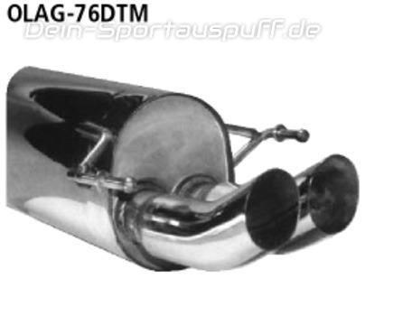 Bastuck Edelstahl Sportauspuff Opel Astra G Schrägheck 2x76mm DTM rund scharf gerade ohne Absorber