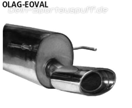Bastuck Edelstahl Sportauspuff Opel Astra G Caravan 153x95mm oval eingerollt seitlich abgeschrägt mit Absorber