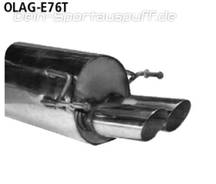 Bastuck Edelstahl Sportauspuff Opel Astra G Caravan 2x76mm rund scharf abgeschrägt ohne Absorber