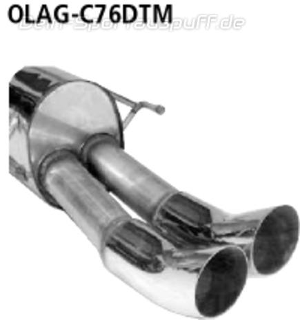 Bastuck Edelstahl Sportauspuff Opel Astra G Stufenheck, Coupe, Cabrio 2x76mm DTM rund scharf gerade ohne Absorber