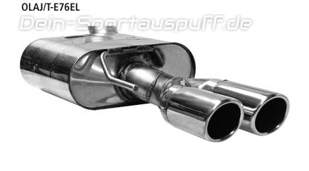 Bastuck Edelstahl Sportauspuff Opel Astra J Sports Tourer Turbo 2x76mm rund eingerollt abgeschrägt ohne Absorber