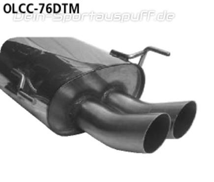 Bastuck Edelstahl Sportauspuff Opel Tigra Twin Top 2x76mm DTM rund scharf gerade ohne Absorber