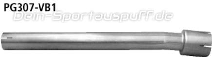 Bastuck Edelstahl Verbindungsrohr auf 45,5mm Peugeot 307 Limousine für 80kW/109PS Modelle