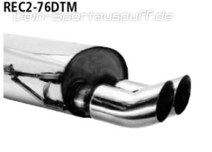 Bastuck Edelstahl Sportauspuff Renault Clio 2 1.4l 1.6l 8V 2x76mm DTM rund scharf gerade ohne Absorber