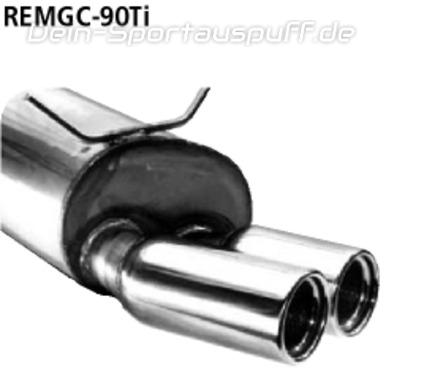 Bastuck Edelstahl Sportauspuff Renault Megane 1 Coach-Coupe 2x90mm rund eingerollt gerade mit Absorber