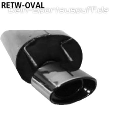 Bastuck Edelstahl Sportauspuff Renault Twingo 1 153x95mm oval eingerollt gerade mit Absorber