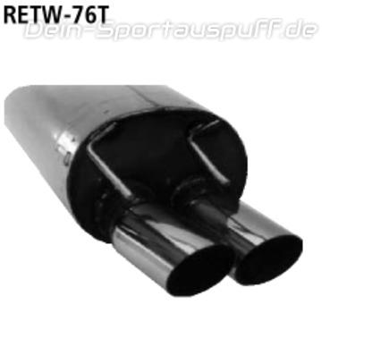 Bastuck Edelstahl Sportauspuff Renault Twingo 1 2x76mm rund scharf abgeschrägt ohne Absorber