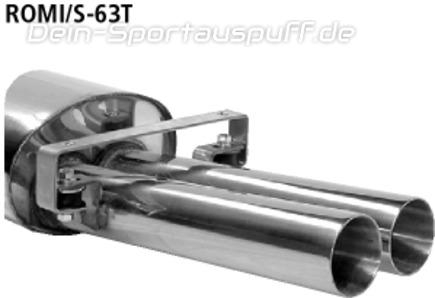Bastuck Edelstahl Sportauspuff Mittig Rover Mini ohne Kat Ausgang mittig 2x63mm rund scharf gerade ohne Absorber