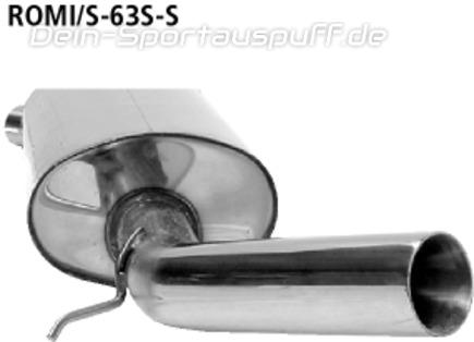 Bastuck Edelstahl Sportauspuff Rover Mini ohne Kat Ausgang seitlich 63mm rund scharf gerade ohne Absorber