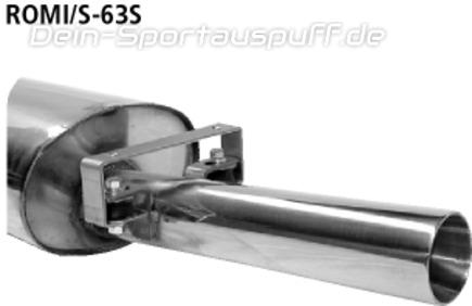 Bastuck Edelstahl Sportauspuff Mittig Rover Mini mit Kat Ausgang mittig 63mm rund scharf gerade ohne Absorber