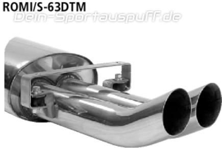 Bastuck Edelstahl Sportauspuff Mittig Rover Mini mit Kat Ausgang mittig 2x63mm DTM rund scharf gerade ohne Absorber