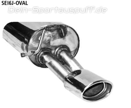 Bastuck Edelstahl Sportauspuff Seat Ibiza 6J ab Bj.08 Diesel 120x80mm oval eingerollt gerade mit Absorber
