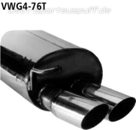 Bastuck Edelstahl Sportauspuff Seat Leon 1M 2x76mm rund scharf abgeschrägt ohne Absorber