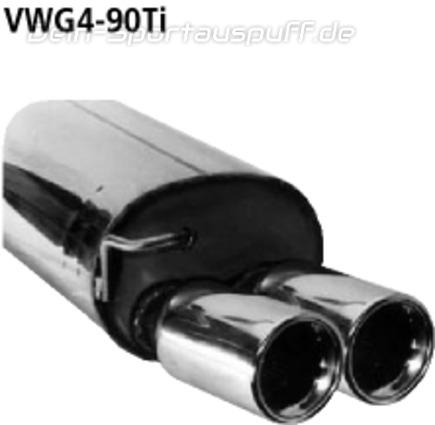 Bastuck Edelstahl Sportauspuff Seat Leon 1M 2x90mm rund eingerollt gerade mit Absorber