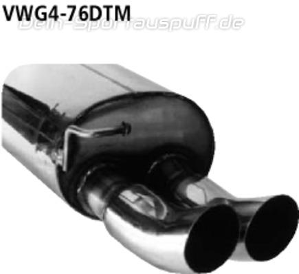 Bastuck Edelstahl Sportauspuff Seat Leon 1M 2x76mm DTM rund scharf gerade ohne Absorber