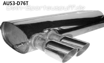 Bastuck Edelstahl Sportauspuff Seat Leon 1M Allrad 1.8 T u. Diesel 2x76mm rund scharf abgeschrägt ohne Absorber
