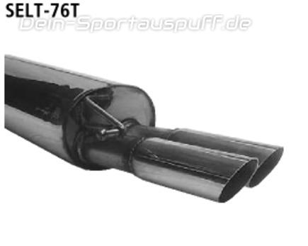 Bastuck Edelstahl Sportauspuff Seat Leon 1M mit Heckschürzenausschnitt 2x76mm rund scharf abgeschrägt ohne Absorber