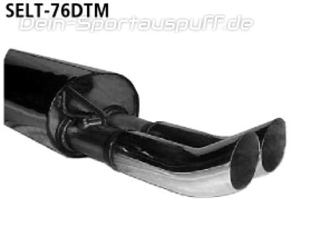 Bastuck Edelstahl Sportauspuff Seat Leon 1M mit Heckschürzenausschnitt 2x76mm DTM rund scharf gerade ohne Absorber