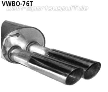 Bastuck Edelstahl Sportauspuff Seat Toledo 1M 2x76mm rund scharf abgeschrägt ohne Absorber
