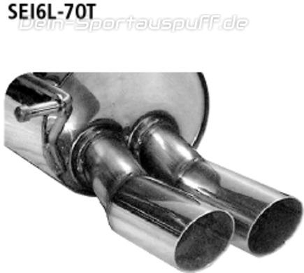 Bastuck Edelstahl Sportauspuff Skoda Fabia 1 Typ 6Y inkl. RS ohne Heckschürzenausschnitt 2x70mm rund scharf abgeschrägt ohne Absorber