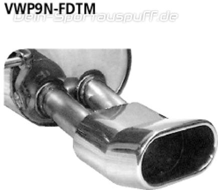 Bastuck Edelstahl Sportauspuff Skoda Fabia 2 Typ 5J 135x80mm DTM flachoval eingerollt gerade ohne Absorber