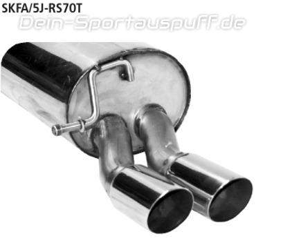Bastuck Edelstahl Sportauspuff Skoda Fabia 2 RS Typ 5J 2x70mm rund scharf abgeschrägt ohne Absorber