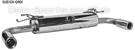 Bastuck Edelstahl Duplex Sportauspuff Suzuki Grand Vitara 2 Typ JT 5-Tür Benziner je 90mm rund eingerollt gerade mit Absorber
