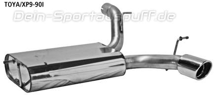 Bastuck Edelstahl Sportauspuff Toyota Yaris Typ XP9 inkl. TS 90mm rund eingerollt abgeschrägt mit Absorber