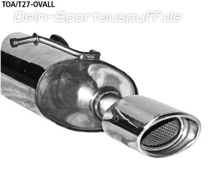 Bastuck Edelstahl Sportauspuff links (für Duplex Anlagen) Toyota Avensis T27 120x80mm oval eingerollt gerade mit Absorber