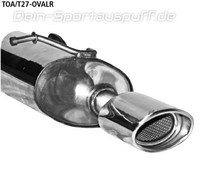 Bastuck Edelstahl Sportauspuff rechts (für Duplex Anlagen) Toyota Avensis T27 120x80mm oval eingerollt gerade mit Absorber