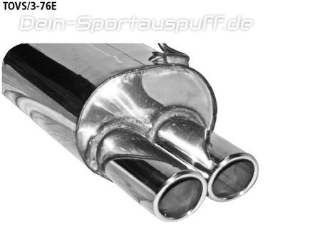 Bastuck Edelstahl Sportauspuff Toyota Verso 3 ESD RH ab Bj. 2009 2x76mm rund eingerollt abgeschrägt ohne Absorber