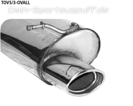 Bastuck Edelstahl Sportauspuff links (für Duplex Anlagen) Toyota Verso 3 ESD LH+RH ab Bj. 2009 120x80mm oval eingerollt gerade mit Absorber