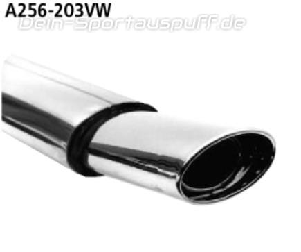 Bastuck Edelstahl Sportauspuff Volkswagen Corrado 153x95mm oval eingerollt abgeschrägt mit Absorber