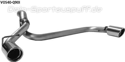 Bastuck Edelstahl Duplex Endrohrgeweih Volvo S40 u. V50 4 Zylinder je 90mm rund eingerollt abgeschrägt mit Absorber