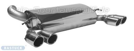 Bastuck Edelstahl Duplex Sportauspuff Volvo C30 5 Zyl. inkl. Turbo je 2x76mm rund eingerollt abgeschrägt ohne Absorber