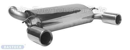 Bastuck Edelstahl Duplex Sportauspuff Volvo C30 5 Zyl. inkl. Turbo je 100mm Audi TT Design gerade mit Absorber