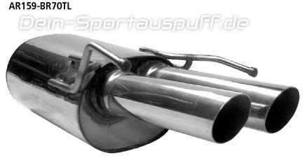 Bastuck Edelstahl Duplex Racing-Komplettanlage ab Kat Alfa Romeo 159 Frontantrieb je 2x76mm rund scharf abgeschrägt ohne Absorber