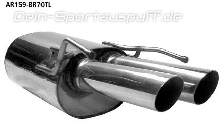 Bastuck Edelstahl Duplex Sportauspuff inkl. Verbindungsrohr Alfa Romeo Brera Allrad je 2x70mm rund scharf abgeschrägt ohne Absorber
